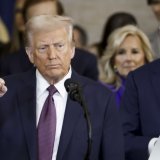 Donald Trump et Joe Biden. KEYSTONE/AP Pool EPA/SHAWN THEW